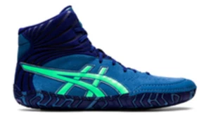 Asics Aggressor 5 Wrestling Shoes - AZURE/NEW LEAF - Picture 1 of 5