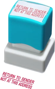 Return to Sender Not at This Address–Information Stamps Self Inking Rubber Stamp - Picture 1 of 6