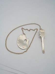 Lesezeichen IN Silber 925 Mit Mischpalette Farben - Haftmarker Buch - Malerei - Picture 1 of 3