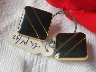 Vintage Square Gold Metal Duo Buttons 1.6 Cm G5D - Image 1 of 3