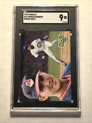Pinnacle Rookie Idols #13 1992 Jim Thome Ryne Sandberg SGC 9 Foto 1 de 2