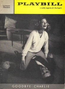 Goodbye Charlie Playbill, Lauren Bacall, Sydney Chaplin, Marshall, OBC, NYC 1960 - Imagen 1 de 3