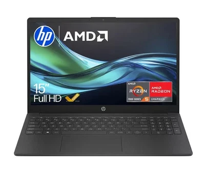 HP 15-fc0537sa 15.6" Laptop - AMD Ryzen 5, 512 GB, Jet Black - Image 1 of 4