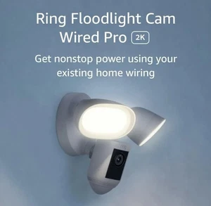 Ring Floodlight Cam Pro 2K, 2 luces LED, vista de pájaro y movimiento 3D - blanco - Imagen 1 de 8
