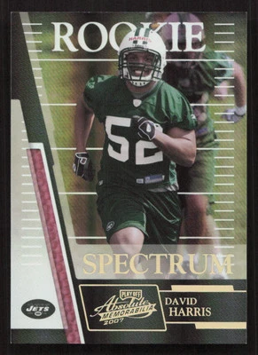 2007 Playoff Absolute Memorabilia David Harris Spectrum Gold #/25 RC Rookie #217 - Image 1 of 2