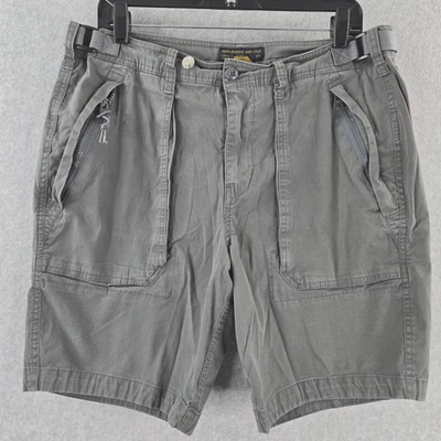 Abercrombie Fitch Cargo Shorts Mens 34 Gray Paratroop Stretch Army Military 8" - Image 1 of 4