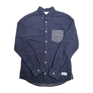 Adidas Originals Men’s Shirt Small Blue Long Sleeve Polka Dot Casual party VGC - Picture 1 of 9