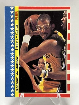 Kareem Abdul-Jabbar 1987-88 Fleer #8 Stickers Los Angeles Lakers Basketball Card - Image 1 of 2