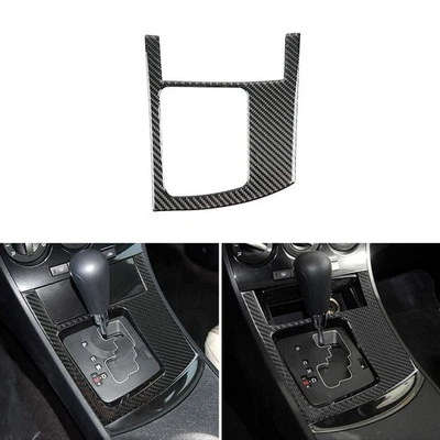 Cubierta del panel de cambio de marchas de consola interior de fibra de carbono para Mazda 3 Axela 2010-2013 Foto 1 de 4