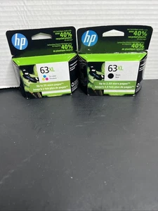 Genuine HP 63XL Black & Tri-color Ink Cartridges Combo 2023 - Picture 1 of 4