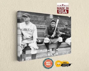 Babe Ruth Print New York Yankees Canvas Wall Art Dickey Lefty Gomez - Picture 1 of 8