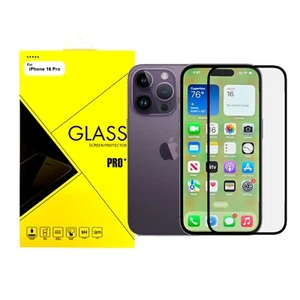 Protector de pantalla de vidrio templado con cubierta completa para teléfono Apple iPhone 16 Pro - Imagen 1 de 24