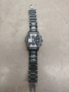 Bulova Tonneau Stainless Steel Watch With Tuxedo Style Dial & Zirconia Accents - Picture 1 of 7