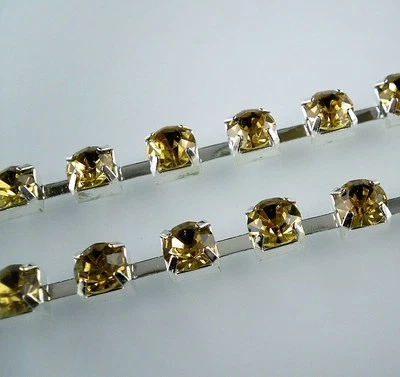 Aplique de disfraz SS30 cristal estrás 6 mm cierre cadena plata adornos Foto 1 de 4