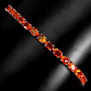 ORANGER FEUEROPAL ECHT NATÜRLICH ABGEBAUT EDELSTEINE MASSIV STERLINGSILBER 925 ARMBAND - Bild 1 von 5