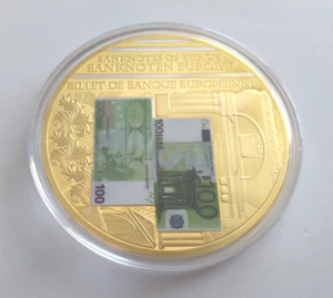 MEDAILLE BILLET DE BANQUE EUROPEEN 100 EUROS REF78869 - Picture 1 of 2