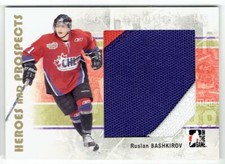 2007-08 IN THE GAME HEROES AND PROSPECTS RUSLAN BASHKIROV JERSEY 3 COLORS CHL
