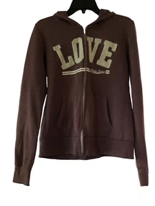 Felpa Reflex full zip con cappuccio viola sbiadito "LOVE" taglia Large - Foto 1 di 6