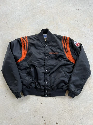 Vintage Starter Cincinnati Bengals Satin Bomber Jacket Size Large Cover