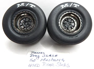 Traxxas Drag Slash Mickey Thompson RC Drag Racing Slicks Rear Tires Wheels 1/10 - Picture 1 of 7