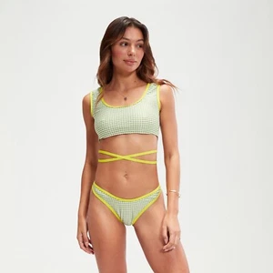 Speedo Womens Bikini Bottom Flu3Nte Gingham Scoop Swimwear Beachwear - Picture 1 of 13