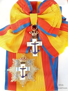 España - Orden del Mérito Naval Gran Cruz distinción azul con faja (raro... - Imagen 1 de 6