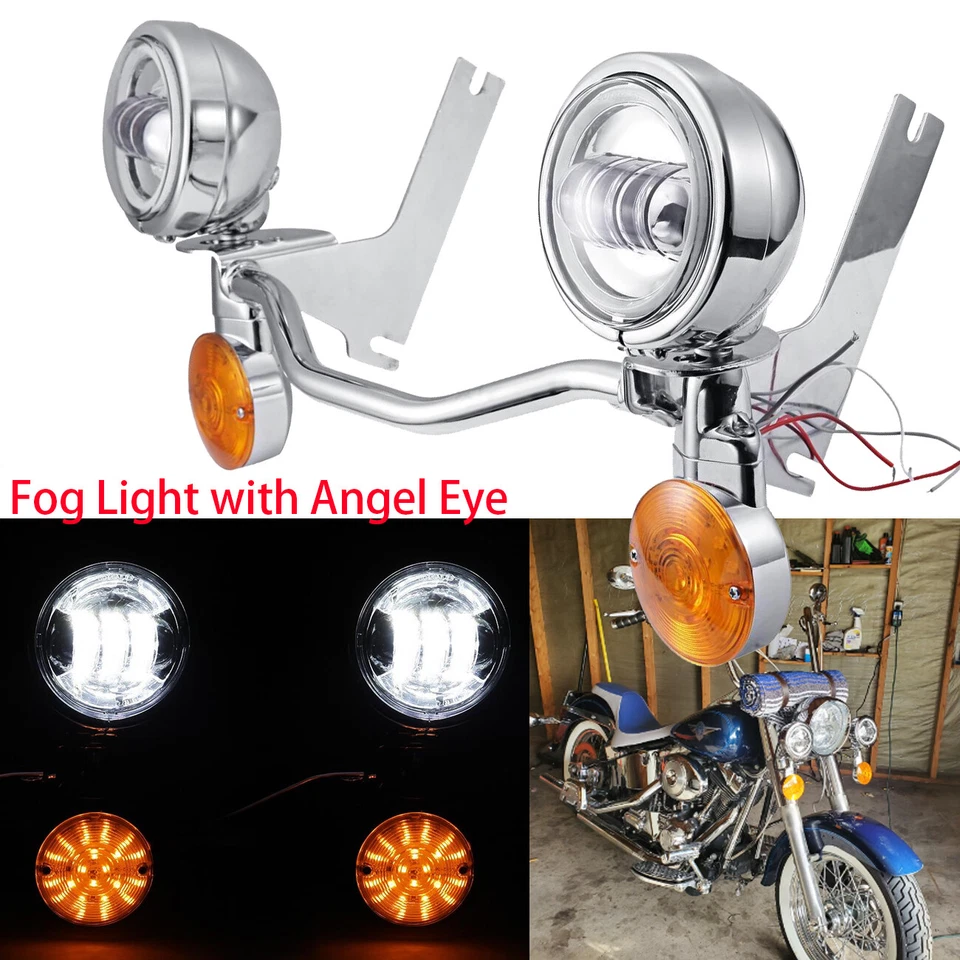 4.5" LED Passing Fog Turn Signal Lights Bar Kits For Harley Road King Classic US - Image 1 of 4