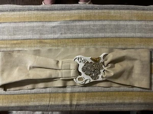 VTG 80s Suede Belt w/ Ceramic Jeweled Buckle Signed By Artist Pamela Whitaker - Picture 1 of 7