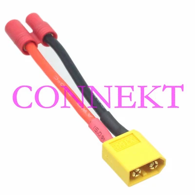 XT60 Male to 3.5mm Bullet Female 14AWG 5CM Wire for syma x8c x8w x8g - Image 1 of 2