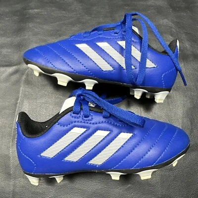 Adidas Youth Size 11 K Goletto VIII FG Soccer Futbol Cleats Blue White GW6162 - Image 1 of 4