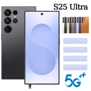 5G S25Ultra Smartphone 6.9" Android15 Cellphones Dual SIM Card 128GB Phone New - Picture 1 of 33