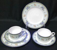 Tiffany & Co. Morning Glory Trio Pair Set Coffee Cup Saucer Dessert Plate