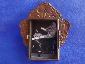 Mexican tin nicho mexican grestling lucha libre folk art rustic wall hanging - Picture 1 of 3