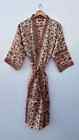 Handmade Kimono Robe Silk Floral Print Nightwear Sleepwear Bathwear Dress
