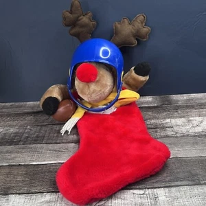 Vintage 1994 Los Angeles Rams NFL Football Plush Bear Helmet Christmas Stocking - Picture 1 of 8