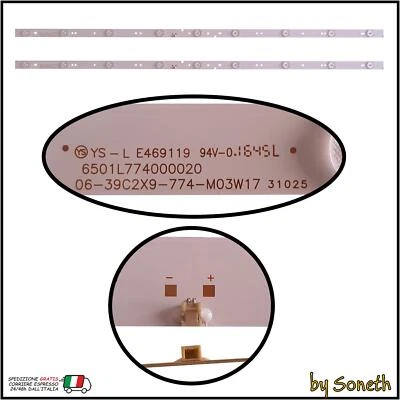 SONETH KIT 2 BARRE LED TV PER AKAI AKT406TS AKTV406TS