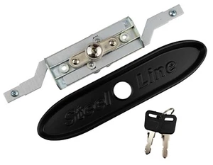 Steel Line Garage Door Lock Roller Shutter Lock c/w Black & 2 Keys - Picture 1 of 4