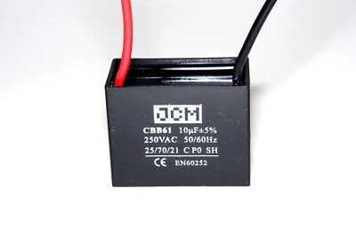 JCM CEILING FAN CAPACITOR 10UF 250V AC 10 UF 250VAC MOTOR ELECTRIC CAP 10MFD MFD
