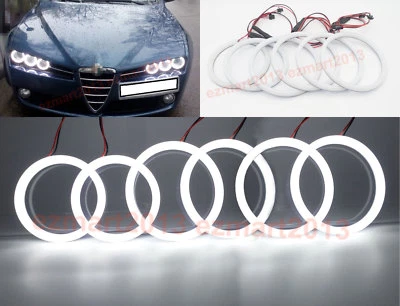 LED Halo Ring for Alfa Romeo 159 Brera Spider 05-11 Angel Eye lamp DRL white - Image 1 of 4
