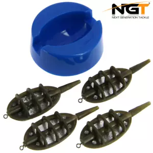 4X INLINE METHOD FEEDERS AND 1 MOULD SET FOR CARP FISHING 4 + 1 MOULD SET BY NGT - Picture 1 of 2