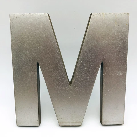 Cast Aluminum Letter M 8" Sign Spanjer Bro Chicago Brushed Architectural Salvage Cover