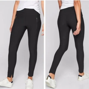 Pantalones ajustados elevados con bolsillo con cremallera Athleta Stellar talla pequeña negros azules - Imagen 1 de 5