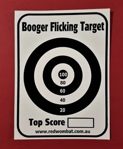 Booger Flicking Target Top Score vinyl toilet door sticker Size H145mm x W118mm - Picture 1 of 1