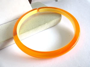 Neon Orange acrylic bangle bracelet - Picture 1 of 5