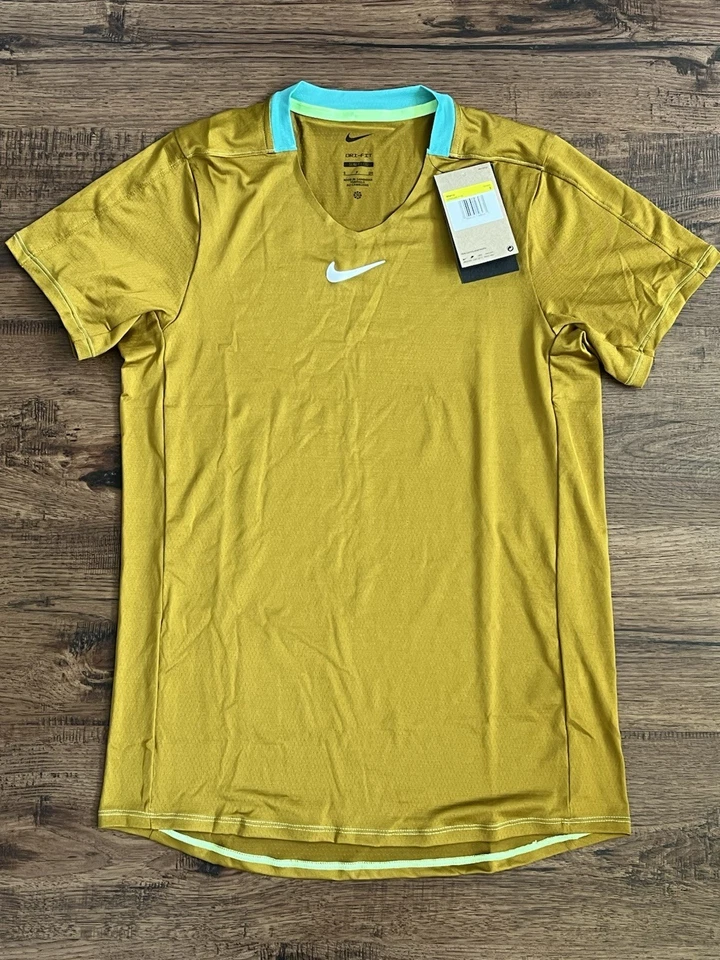 Nike Court Dri-Fit Advantage Tennis Shirt Slim Fit DR6548-716 Men's Size Large