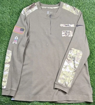 LA Rams Nike Salute To Service Size XL Green Thermal Long Sleeve NFL Camo Shirt - Image 1 of 4