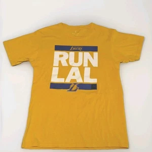 Adult NBA FANATICS T-Shirt Los Angeles Lakers RUN LAL / RUN DMC Hip Hop SMALL S - Picture 1 of 5