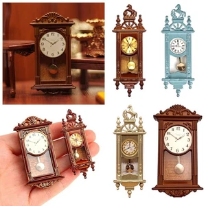 Home Decor Furniture Toy Play Doll House 1:12 Dollhouse Miniature Wall Clock - Picture 1 of 15