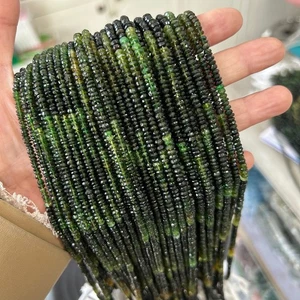 Cuentas espaciadoras de disco rondelle de turmalina verde degradado facetado natural genuino - Imagen 1 de 8