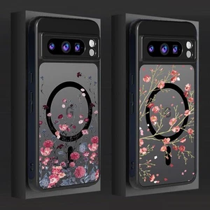 Custodia telefono per Google Pixel 9 Pro XL 9A 8A 8 7 Pro motivo floreale cover magnetica - Foto 1 di 18